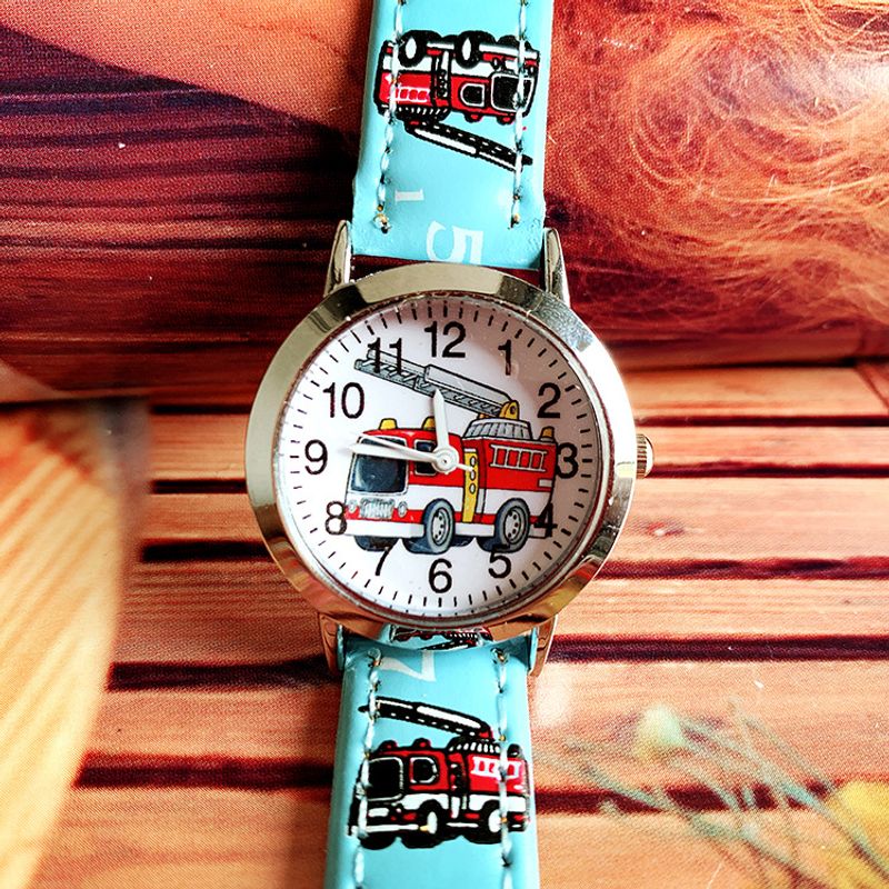 Children's Watches Watch Children's Belt Watch Fire Truck Cute Cartoon Boy Quartz Watch Dream Childlike Interest Delicate_voghion.com