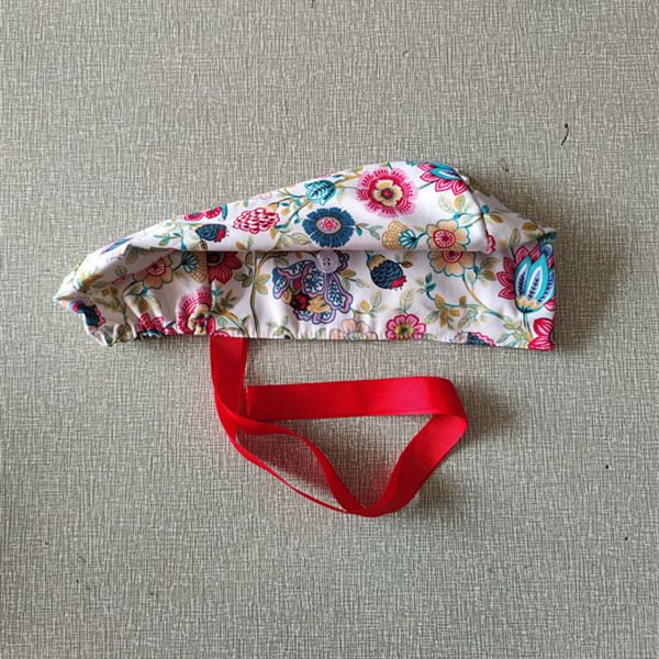 Kvinnlig läkare Sjuksköterska Arbetsmössa Hel bomullsutskrift Kan Lägga Silke Satin Foder Spänne Hårvård Kök Anti Cap_voghion.com