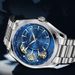 Men's Automatic Mechanical Quartz Dual Movement Watch With Skeleton Design, Stainless Steel Case & Band, Business Casual Style, Water Resistant_voghion.com