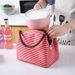 Striped Bento Bag, Thermal Insulation Bag, Oxford Cloth Waterproof Large Picnic Bag._voghion.com