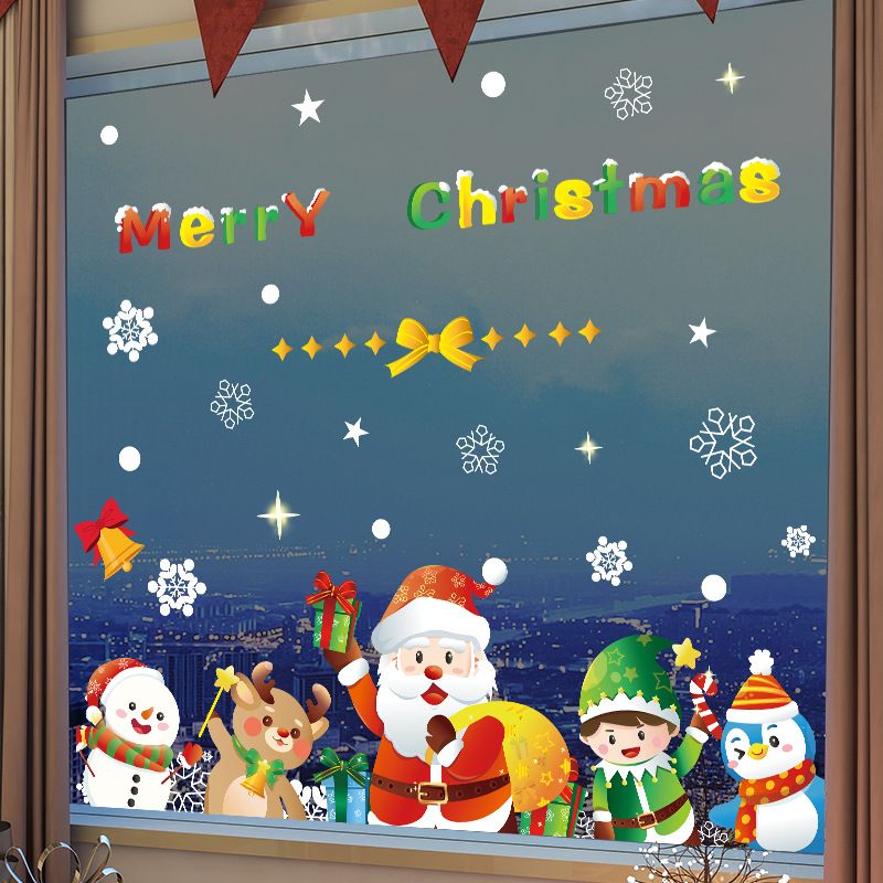 Neuer Weihnachtsmann-Wandaufkleber für Glas, statisch haftend, ohne Klebstoff, AMJ079_voghion.com
