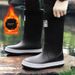 Cotton men's high tube outer waterproof rain shoes, sizes 39-44_voghion.com