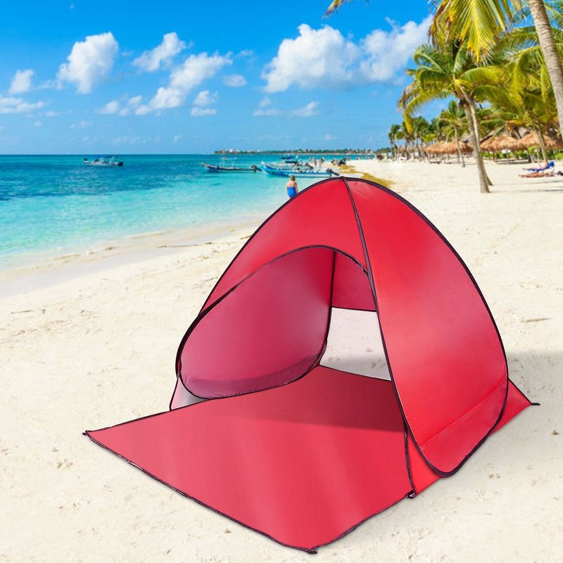 Pop Up Beach Tent Sun Shade Shelter Anti-UV Automatic Waterproof Tent Canopy For 2/3 Man W/ Net Window Storage Bag For Outdoor Beach Camping Fishing Park Lake_voghion.com