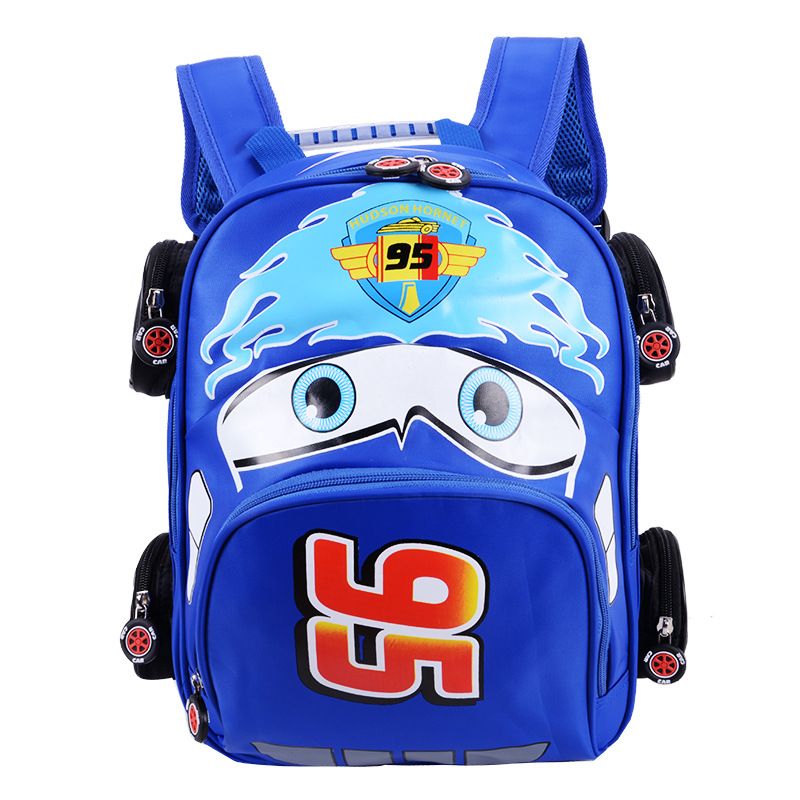 Neuer Cartoon-Auto-Rucksack für einzelne Kinder der Grundschule, 3D-dreidimensionale Lastreduzierung_voghion.com