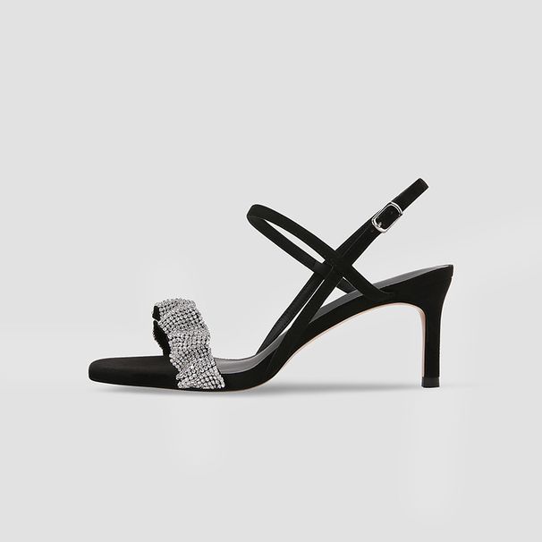 Neue Sandalen mit Halbedelsteinen für den Frühling, Hochzeitsschuhe mit hohen Absätzen aus Leder und quadratischem Absatz._voghion.com