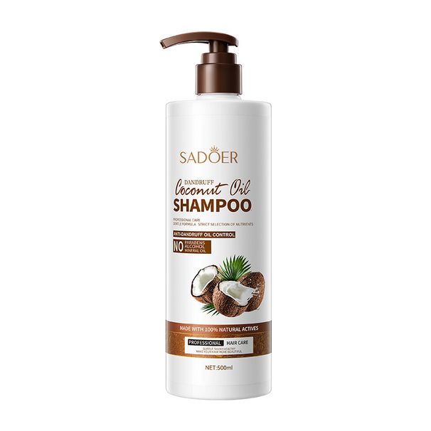 Shampoing hydratant à la noix de coco SADOER 500 ml, shampoing et après-shampoing antipelliculaire aux acides aminés_voghion.com