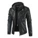 Roupas masculinas Retro Motocicleta PU Jaqueta de couro Jaqueta com capuz_voghion.com