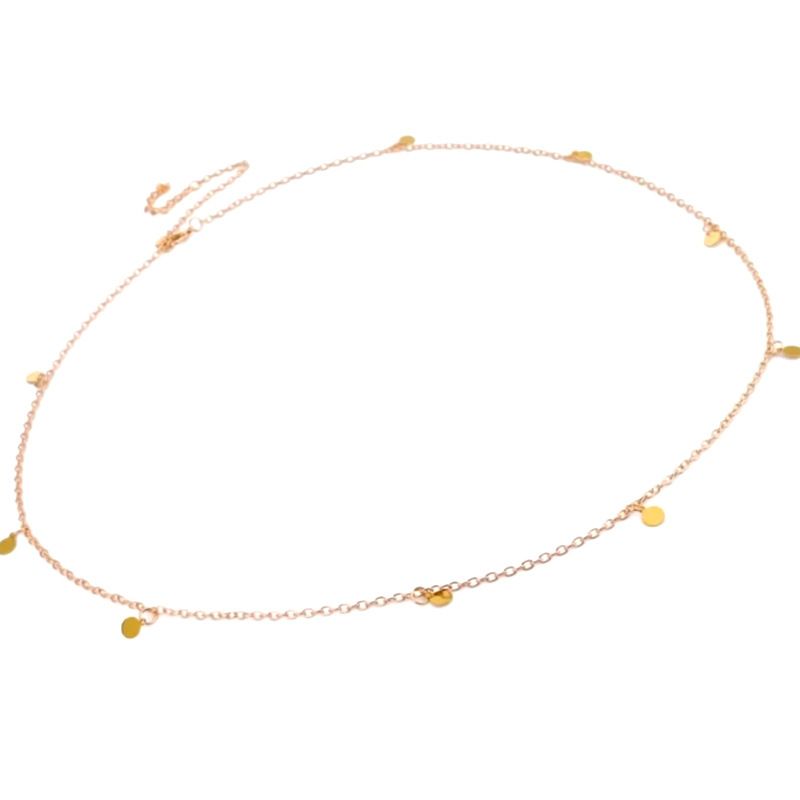 Cintura con catena in vita con disco rotondo in metallo, semplice e monostrato, per bikini da donna in stile bohémien_voghion.com