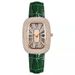 Full Diamond Rectangular Pigeon Egg Quartz Bright Leather Strap Watch_voghion.com