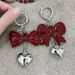 Porte-clés pendentif amour rouge, pendentif nœud, ornements de sac, bijoux en acrylique, porte-clés cravate_voghion.com