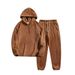"Men's Hooded Sweatshirt & Jogger Set – Solid Color Casual Two-Piece For Autumn & Winter – Black/Grey/Army Green/Camel"_voghion.com