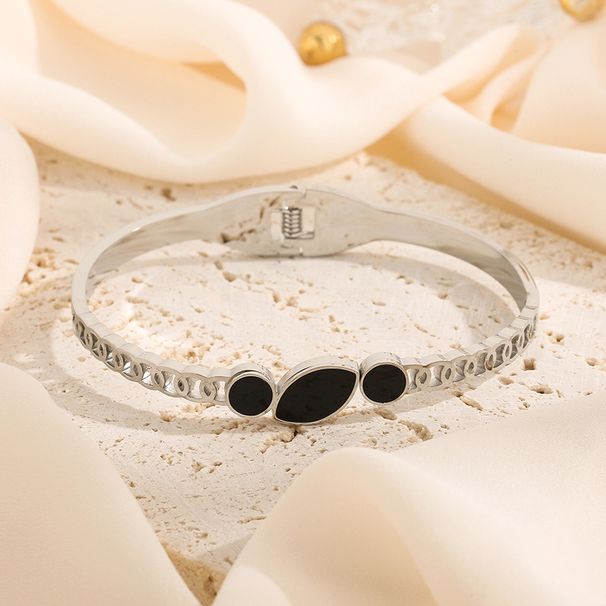 Bracciale geometrico in acciaio al titanio - Stile etnico retrò (gioiello versatile da donna)_voghion.com