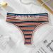 Women's Clothing T-string Underwear Light Luxury Women's T-string Pants Rainbow Striped Large Size Thong_voghion.com