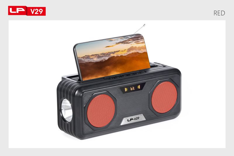 2021. gada jaunais LP-V29 bezvadu Bluetooth skaļrunis, lukturītis ar saules enerģiju un FM radio_voghion.com