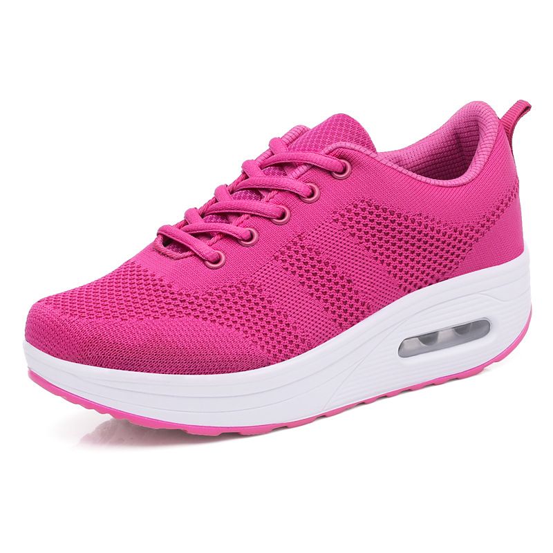 2025 Frühjahr Neue Fly Weben Mesh Atmungsaktive Sport Casual Koreanische Version Dicke Sohle Schütteln Luft Gepolsterte Schuhe frauen_voghion.com