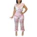Women's sleeveless printed two-piece set independent station strap casual small fragrance suit _voghion.com