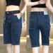 Men's Trendy Six-Pocket Denim Summer Outdoor Thin Versatile Mid-Length Cargo Shorts Loose Elastic 7_voghion.com