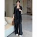 001 2025 Primavera e Autunno Nuovi Pantaloni Larghi alla Moda Snellenti a Maniche Lunghe per Le Donne Set da Tre Pezzi_voghion.com