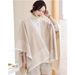 Irregular color cape cape fashion temperament in long knitted cardigan large size cape outside_voghion.com
