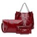 Damen Taschen Neue Mode Mutter und Kind Tasche Vierteiliges Set Retro Öl Leder Schulter Handtasche Große Kapazität Eimer_voghion.com