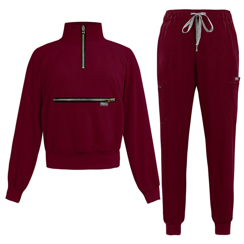 Îmbrăcăminte pentru femei Guler cu mânecă lungă Spălat haine Uniforme de asistentă Pantaloni multicolori de înaltă calitate haine de lucru pentru spital_voghion.com