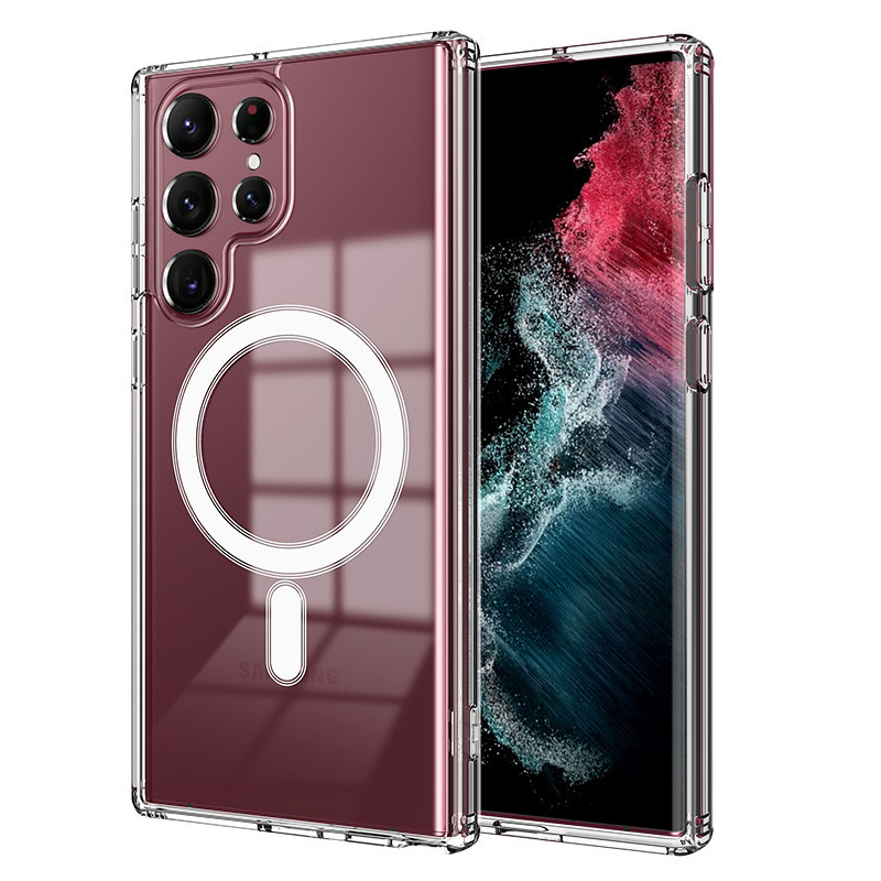Průhledný magnetický kryt MacSafe pro MagSafe Samsung Galaxy S22 Plus S23 Ultra S23Ultra S22Ultra S23Plus S22Plus Mac Safe zadní kryt_voghion.com