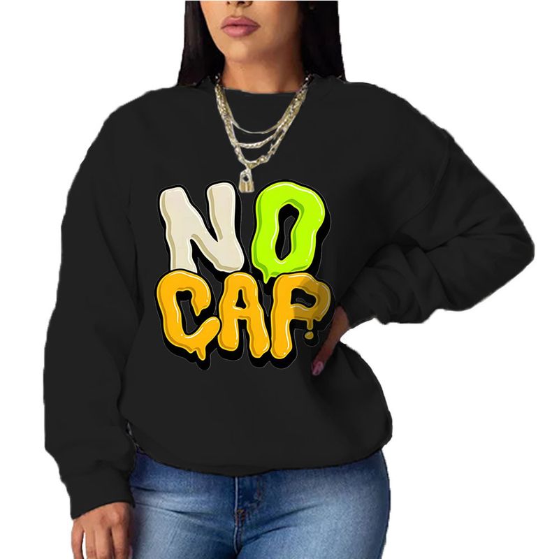 Women's printed hooded casual loose and versatile long sleeved sweater_voghion.com