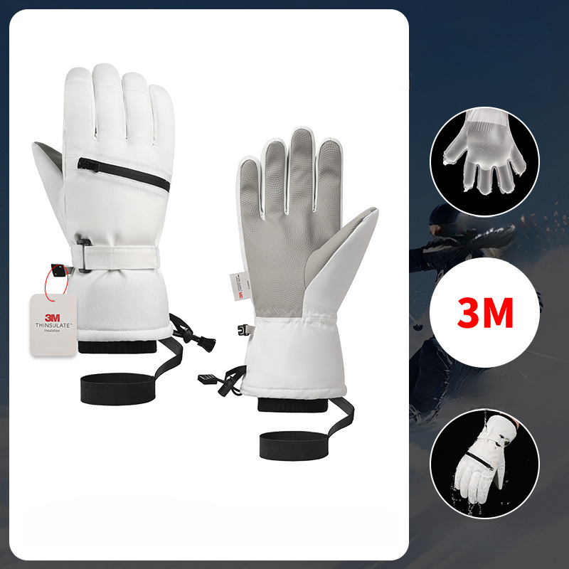 3M Pamuklu Kış Erkek ve Kadın Kayak Eldivenleri, Sıcak Sürüş, Spor, Su Geçirmez Çanta, Açık Hava Eldivenleri_voghion.com