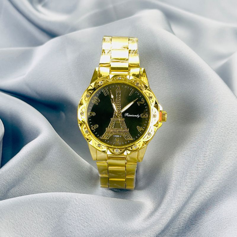 Niche light luxury hot-selling Laojia series ladies watch fashion Paris Eiffel Tower diamond inlaid British watch female_voghion.com
