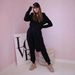 Women's Asymmetrical Hooded Tracksuit Set - Plus Size Zip-Up Jogger Outfit, Casual & Sporty Polyester Lounge Wear_voghion.com