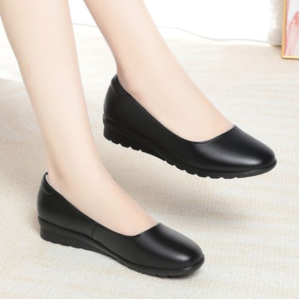 New Flight Attendant Work Black High Thick Heels, Not Tired from Standing Long Times, Soft Soles, Comfortable for Career_voghion.com