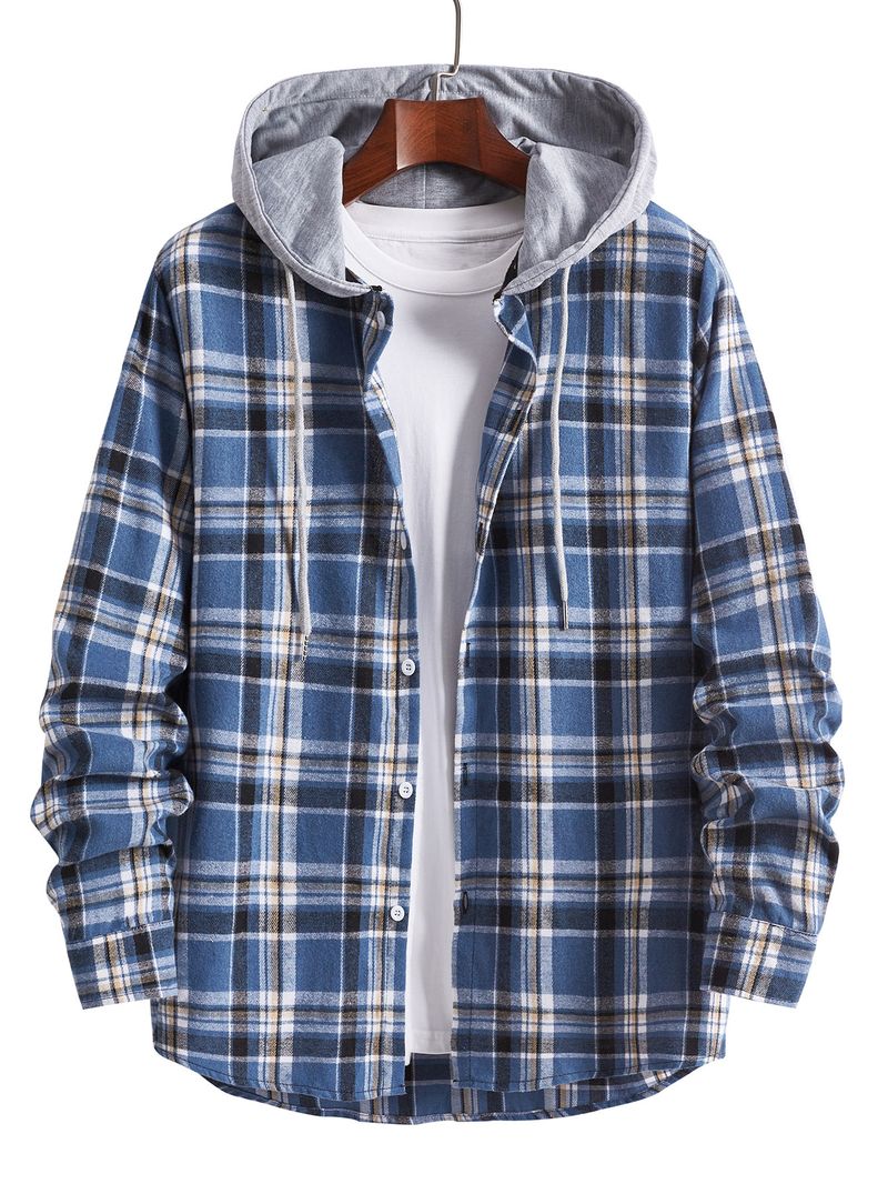 Herren Neue Kleidung Mantel Mode Kleidung Casual Plaid Shirt Lose Herren Jacke Mantel_voghion.com