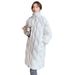 Winter New White Down Medium To Long, Korean Edition Loose Cotton Jacket For Women, Trendy_voghion.com
