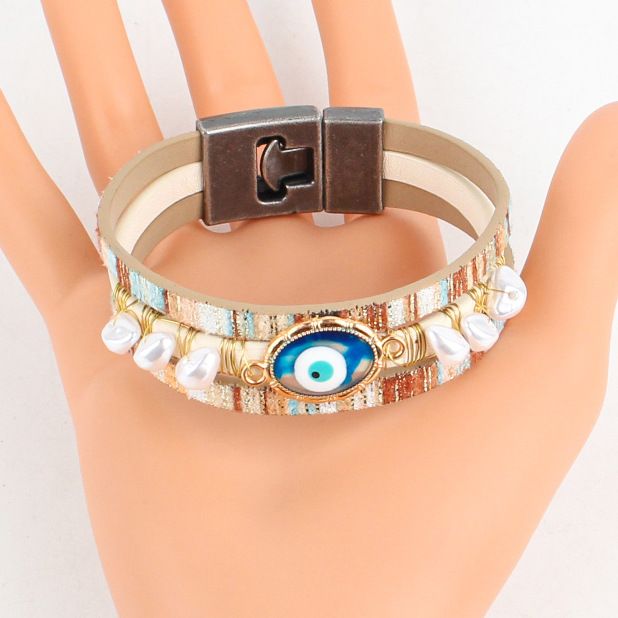 Türkisches Teufelsauge, handgewebtes Perlen-Paararmband im Ethno-Stil_voghion.com