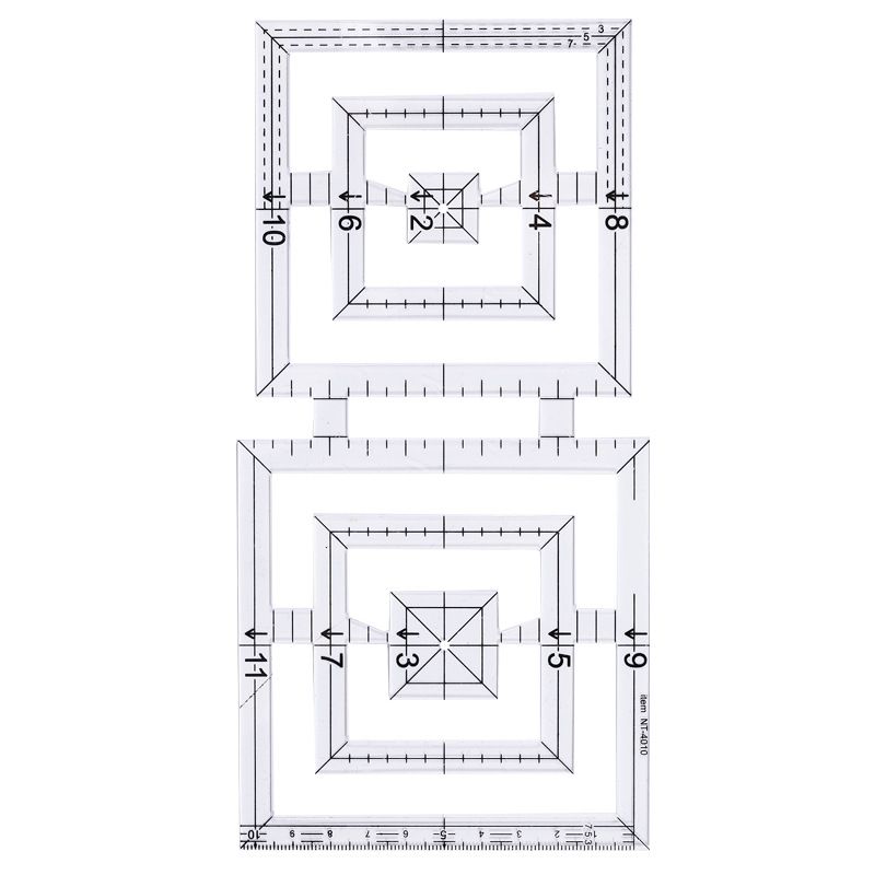 1 pièces règle de Quilting Double carré acrylique outils de Quilting bricolage règle de Quilting règle de cartographie façonnage règle de Quilting_voghion.com