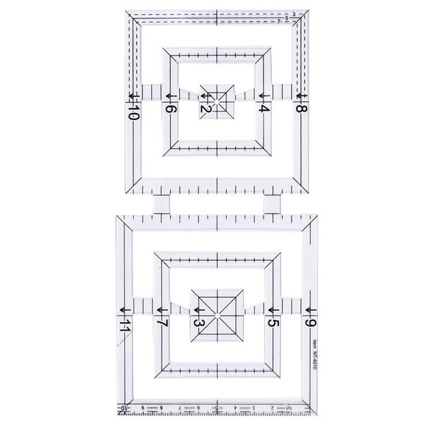 1 pièces règle de Quilting Double carré acrylique outils de Quilting bricolage règle de Quilting règle de cartographie façonnage règle de Quilting_voghion.com