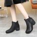 Echtes Leder Mid-Heel Round Toe Casual Top Layer Rindsleder Ethnische Kurze Stiefel Damen Herbst Neuer Stil_voghion.com