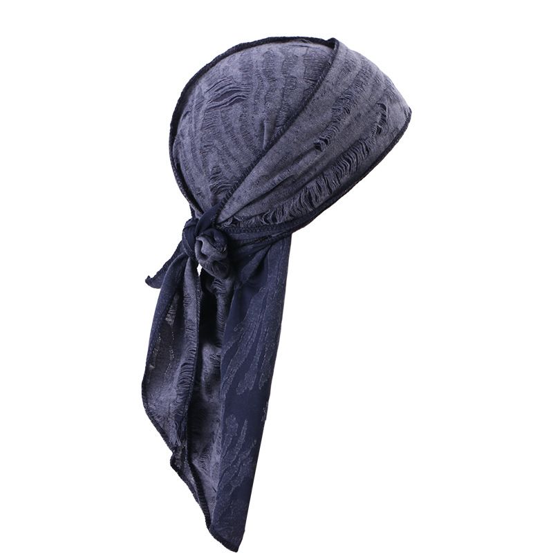 Men's Headwrap Popular Retro Hole Cotton Ribbon Pirate Hat Men's Tie Turban Hat Wrapped Turban_voghion.com