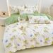 Ins Brushed Four-Piece Fresh Style Thickened Dormitory Washed Cotton Bed Sheet Quilt Cover Three-Piece Set_voghion.com