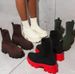 Zapatos de mujer, botas cortas deportivas tejidas voladoras, botas de un solo paso de talla grande_voghion.com