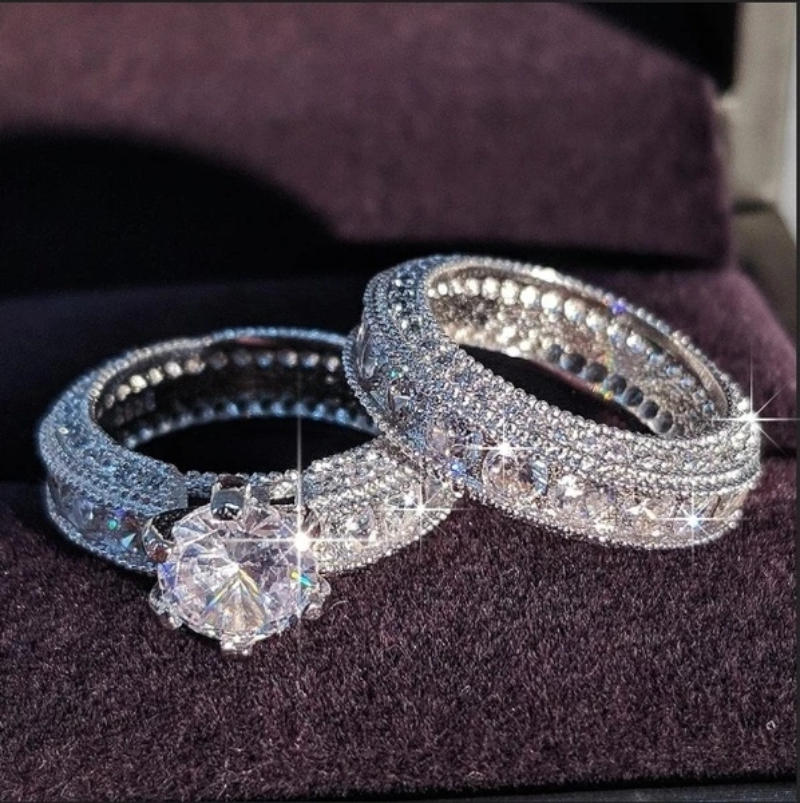 Heiße verkäufe Exquisite Mode Neue Design Künstliche Set frauen Hochzeit Ring Jahrestag Geschenk Bankett Schmuck_voghion.com