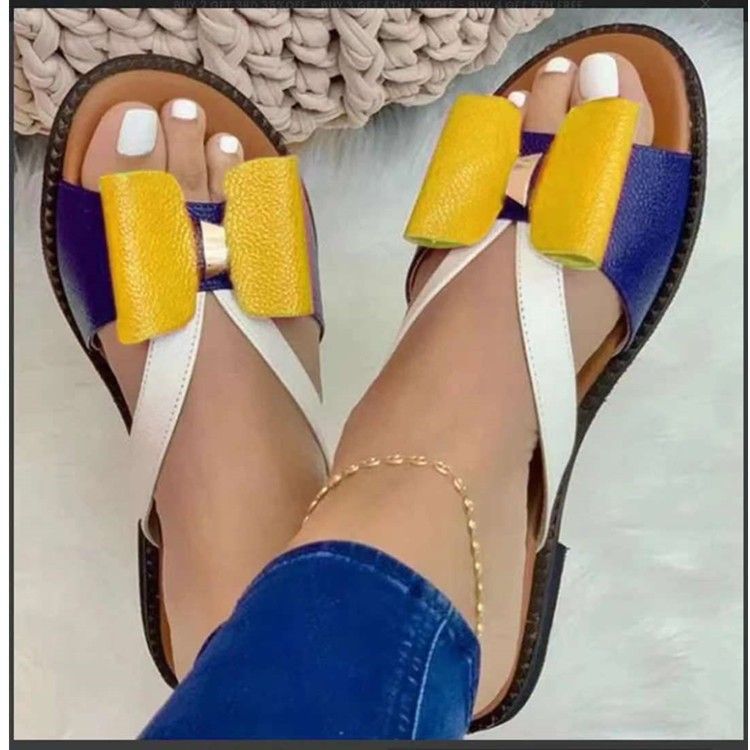 Spot large size women's shoes soft bottom clip-toe flat sandals women's shoes_voghion.com