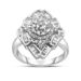 14K White Gold 7/8 Cttw Round and Baguette-Cut Diamond Cluster Ring (H-I Color, SI2-I1 Clarity) - Size 7_voghion.com