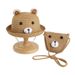 Sac Paille Ensemble Été Enfants Bébé Protection Solaire Chapeau Motif Dessin Animé Mignon_voghion.com