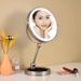 Mother & Kids Folding Makeup Mirror Desktop Magnifying Desktop Double Sided LED Light With Smart Fill Light Dressing Mirror Touch Switch_voghion.com