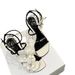 High-end Design, White Flower Open-toe Sandals, Fairy Style, Straight Line, High Thin Heel, Square Toe, Women's_voghion.com