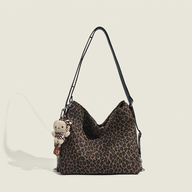 Borsa tote in tela con stampa leopardata da donna, zaino di grande capacità, borsa alla moda, borsa a tracolla, borsa a tracolla 2025 Novità_voghion.com