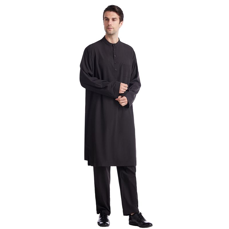 Moška oblačila Kaftan z okroglim izrezom in gumbi_voghion.com