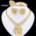 Wedding Sets Color Necklace Earrings Ring Bracelet Set Gold Plated Jewelry For Women 230907_voghion.com