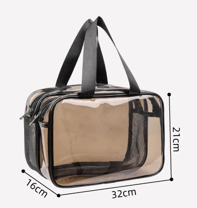 Grenzüberschreitende, doppellagige, wasserdichte Kosmetiktasche, Trennung von Trockenheit und Nässe, transparente Kulturtasche mit großem Fassungsvermögen, Aufbewahrung für Schwimm- und Fitnessgeräte_voghion.com